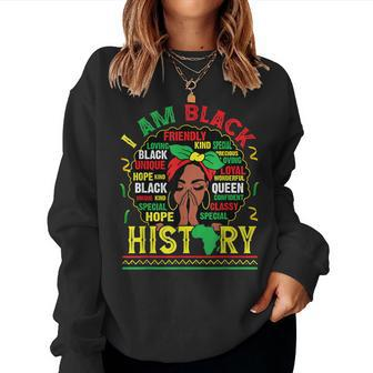 I Am Black History Month Black Queen Bhm Pride Melanin Women Women Crewneck Graphic Sweatshirt - Seseable