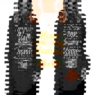 I Have Two Titles Mom And Mamaw Thanksgiving Gifts Women Crewneck Graphic Sweatshirt | Seseable UK