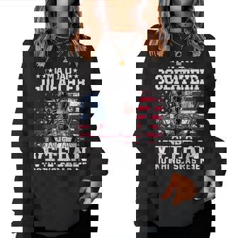 Im A Dad Godfather And A Veteran Us Flag Funny Fathers Day Women Crewneck Graphic Sweatshirt - Thegiftio UK