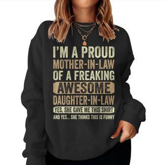 Im A Proud Mother In Law Funny From Daughter In Law Women Crewneck Graphic Sweatshirt - Thegiftio UK