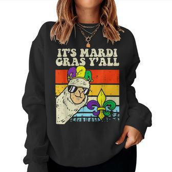 Its Mardi Gras Yall Jester Llama Funny Alpaca V2 Women Crewneck Graphic Sweatshirt - Seseable