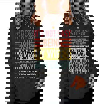 Its Not Easy Being My Wifes Arm Candy Funny Fathers Day Dad Women Crewneck Graphic Sweatshirt - Thegiftio UK