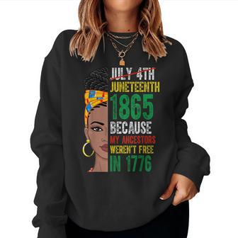 July 4Th Black History Month Junenth 1865 African Women Women Crewneck Graphic Sweatshirt - Seseable
