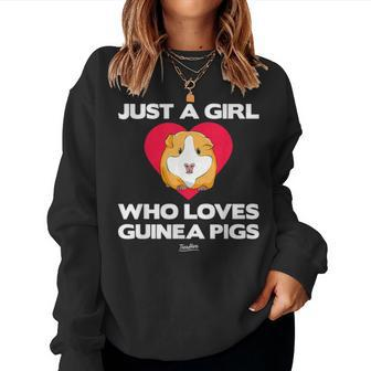 Just A Girl Who Loves Guinea Pig T Mom Guinea Pig Lover Women Crewneck Graphic Sweatshirt - Seseable