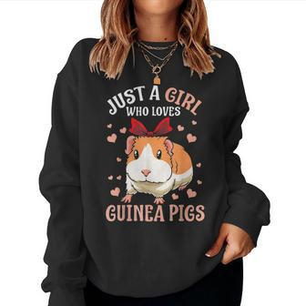 Just A Girl Who Loves Guinea Pigs Lover Mom Girls Cavy Gift Women Crewneck Graphic Sweatshirt - Seseable