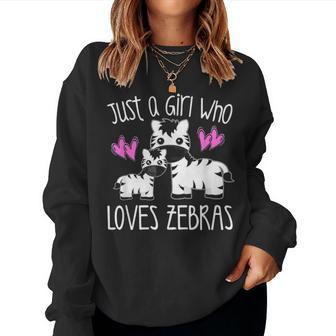 Just A Girl Who Loves Zebras Mom Baby Toddler Kid Women Gift Women Crewneck Graphic Sweatshirt - Seseable