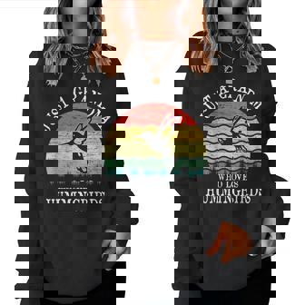 Just A Grandma Who Loves Hummingbirds Women Crewneck Graphic Sweatshirt | Seseable UK