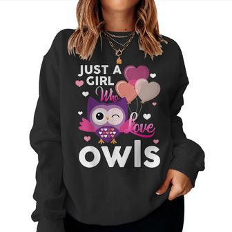 Just A Girl Who Love Owls Owl Mom Women Sweatshirt | Mazezy