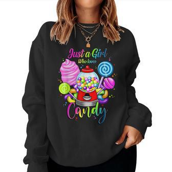 Just A Girl Who Loves Candy Rainbow Sweets Tester Women Sweatshirt | Mazezy