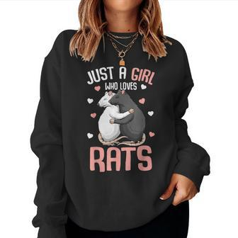 Just A Girl Who Loves Rats Kids Girls Women Rat Lover Women Sweatshirt | Mazezy