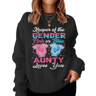 Keeper Of The Gender Aunty Loves You Baby Announcement Women Sweatshirt | Mazezy