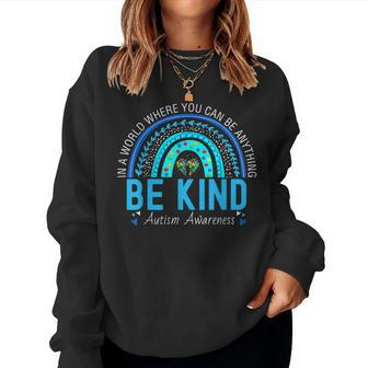 Be Kind Autism Awareness Leopard Rainbow Choose Kindness Women Sweatshirt | Mazezy AU