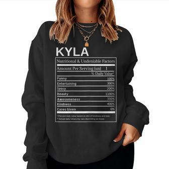 Kyla Nutrition Facts Sarcastic Personalized Name Women Sweatshirt | Mazezy