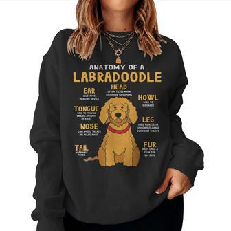 Labradoodle Anatomy Funny Dog Mom Dad Gift Women Crewneck Graphic Sweatshirt - Seseable