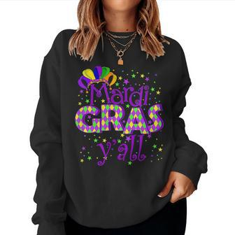 Lets Mardi Gras Yall Celebrating Party Apparel Women Men Women Crewneck Graphic Sweatshirt - Seseable