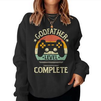 Level Complete Godfather Dad Pregnancy Announcement Women Sweatshirt | Mazezy