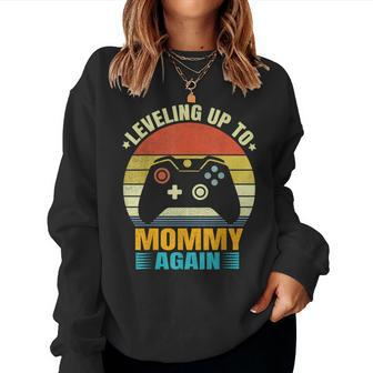 Leveling Up To Mommy Again Promoted To Newly Mommy Women Crewneck Graphic Sweatshirt - Thegiftio UK