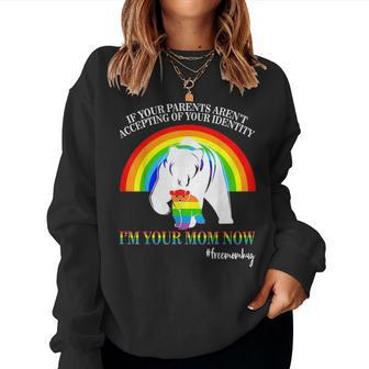 Lgbt Pride Free Mom Hugs Mama Bear Im Your Mom Now Gifts Women Crewneck Graphic Sweatshirt - Seseable