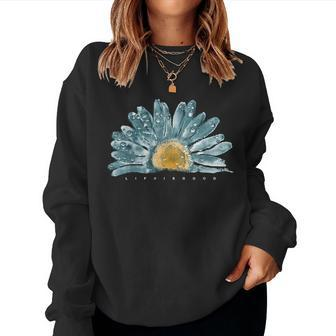 Life Is Really Good Sunflower Women Crewneck Graphic Sweatshirt - Seseable