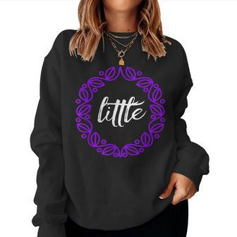 Little Sorority Sister Purple And White Women Sweatshirt | Mazezy DE