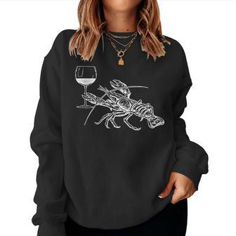 Lobster Wine Drinking Beach Cruise Vacation Women Sweatshirt | Mazezy