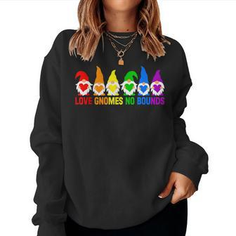 Love Lgbt Rainbow Gnomes Lgbtq Couple Squad Gay Lesbian Women Sweatshirt | Mazezy AU