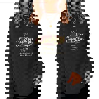 Luckey Name Luckey Family Name Crest Women Crewneck Graphic Sweatshirt | Seseable UK