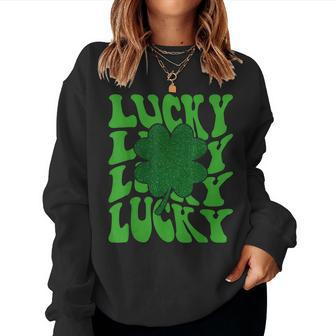 Lucky Clover St Patricks Day For Women Men Kids Women Crewneck Graphic Sweatshirt - Seseable
