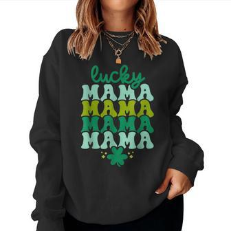 Lucky Mama Leaf Clover St Patricks Day Women Women Sweatshirt | Mazezy