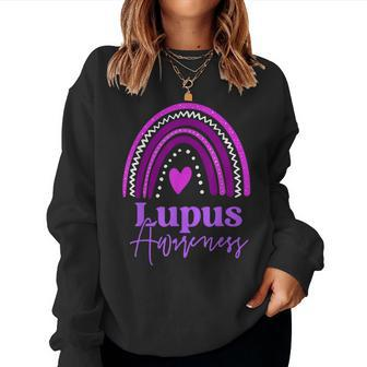 Lupus Awareness Month Purple Rainbow Heart For Women Women Sweatshirt | Mazezy