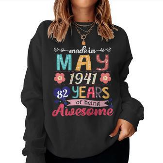 Womens Made In May 1941 82 Years Being Awesome 82Nd Birthday Women Sweatshirt | Mazezy
