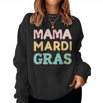 Mama Mardi Gras Funny Mardi Gras Mom Mama Carnival Women Crewneck Graphic Sweatshirt - Seseable