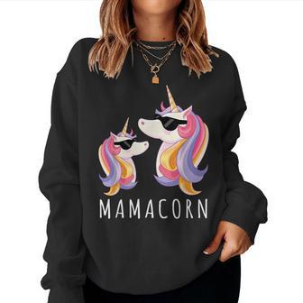 Mamacorn Mama Unicorn Mom And Baby Christmas Women Sweatshirt | Mazezy UK