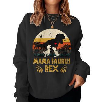 Mamasaurus Rex I Cool Two Kids Mom And Dinasaur Kids Women Sweatshirt | Mazezy CA
