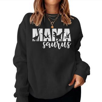 Mamasaurus T Rex Dinosaur Funny Mama Saurus Mothers Day Women Crewneck Graphic Sweatshirt - Seseable