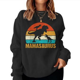 Mamasaurus T-Rex Dinosaur Mothers Day For Mama Grandma Mom Women Crewneck Graphic Sweatshirt - Seseable