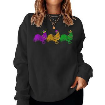 Mardi Gras Chicken Beads Animals Lover Women Sweatshirt | Mazezy