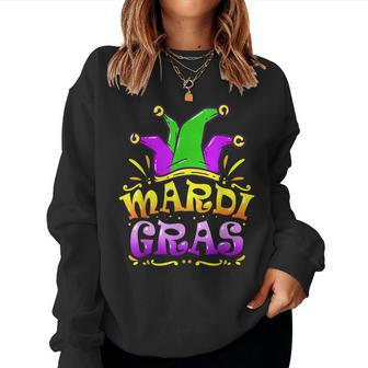 Mardi Gras Party Hat Gift Funny Ideas Outfit For Men Women Women Crewneck Graphic Sweatshirt - Seseable