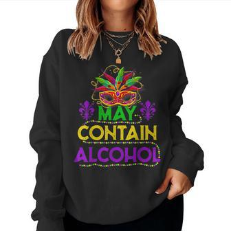 May Contain Alcohol Funny Mardi Gras 2023 Gifts Men Women Women Crewneck Graphic Sweatshirt - Thegiftio UK