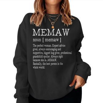 Memaw Definition Grandma Mother Day Gifts Women Women Crewneck Graphic Sweatshirt - Seseable