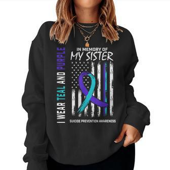 In Memory Of My Sister Suicide Awareness Prevention Flag Women Sweatshirt | Mazezy