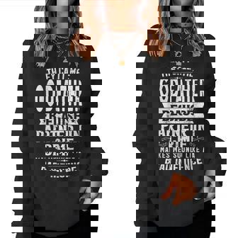 Mens They Call Me Godfather Because Partner In Crime Fathers Day Women Crewneck Graphic Sweatshirt - Thegiftio UK
