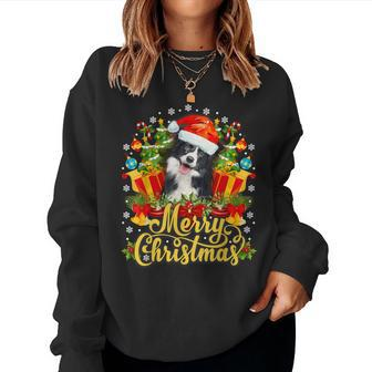 Merry Christmas Border Collie Mom Dad Christmas  Women Crewneck Graphic Sweatshirt