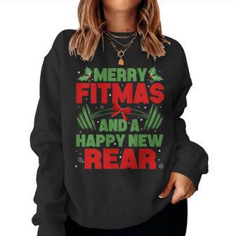 Merry Fitmas And A Happy New Year Christmas Holiday Workout Tank Top Women Sweatshirt | Mazezy