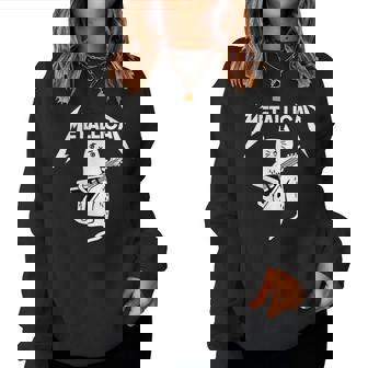 Mettalicat Rock Band Guitar Christmas V2 Women Sweatshirt | Mazezy