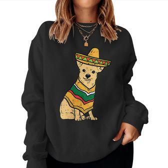Womens Mexican Chihuahua Dog Sombrero Cinco De Mayo Fiesta Women Sweatshirt | Mazezy