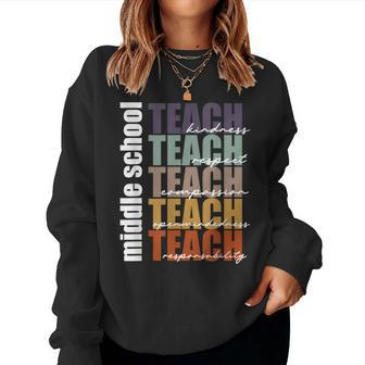 Middle School Teach Middle School Teacher Back To School Women Sweatshirt | Mazezy