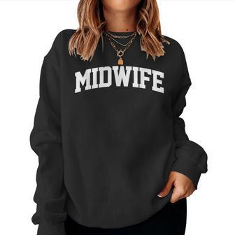 Midwife Job Outfit Costume Retro College Arch Women Sweatshirt | Mazezy