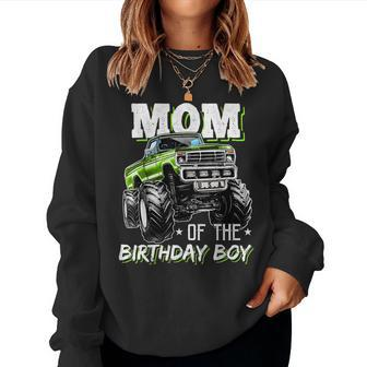 Mom Of The Birthday Boy Monster Truck Birthday Novelty Women Sweatshirt | Mazezy