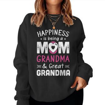 Being Mom Grandma & Great Grandma Happiness Grandmother Sweatshirt | Mazezy